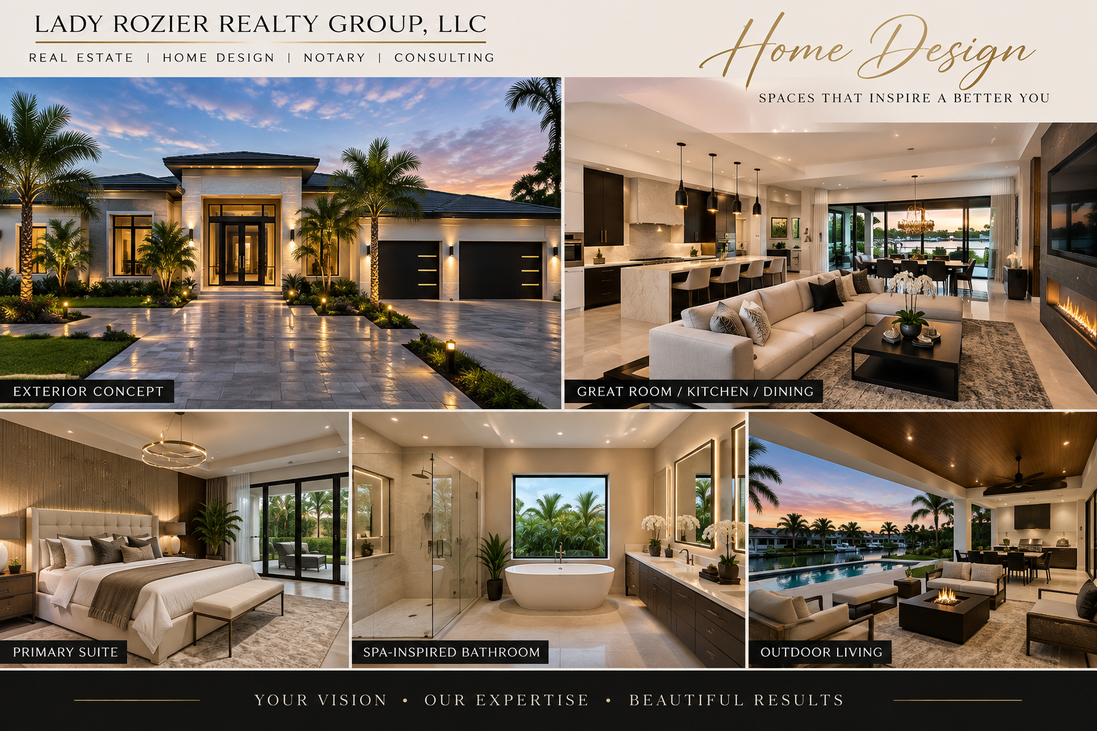 Luxury home design concepts by Lady Rozier Realty Group